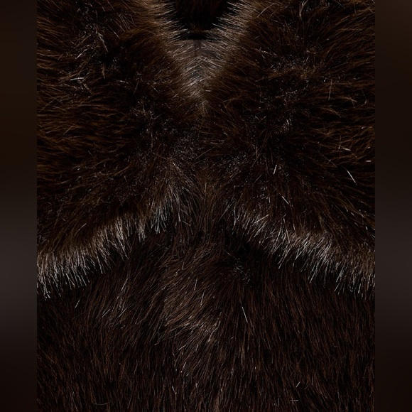 NWT Zara Women's Brown faux fur Jacket - Picture 4 of 5